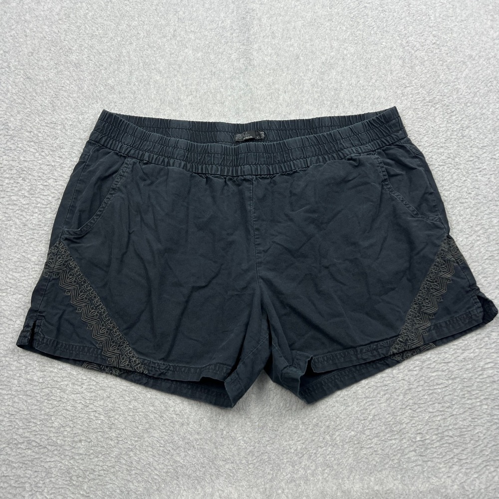 prAna Hermione Short Womens XL Black Organic Cotton Woven Airy Shorts W31180398